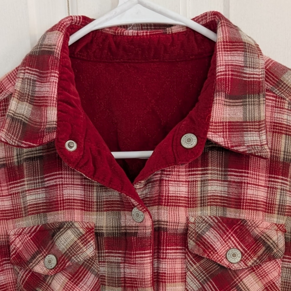 Guide Series Women's Reversible Chore Coat SMALL Plaid Quilted Barn Outdoor - Picture 2 of 8